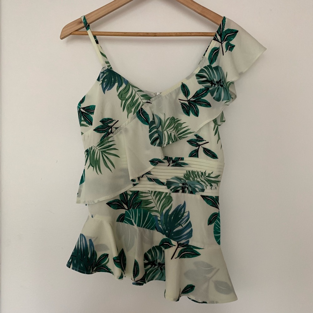 Walter Baker asymmetrical palm print top